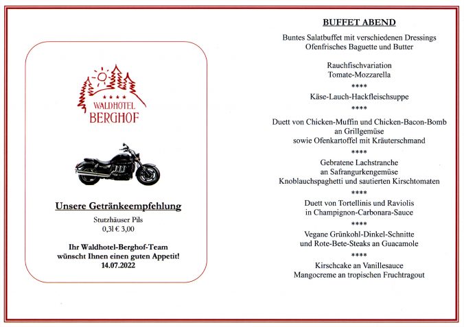 Menü Donnerstag